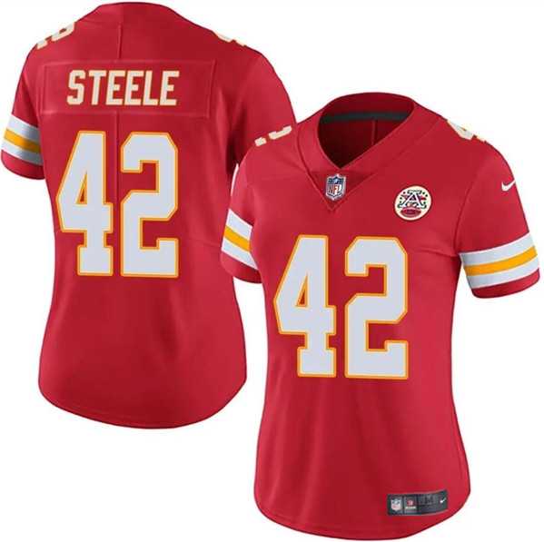 Womens Kansas City Chiefs #42 Carson Steele Red Vapor Untouchable Limited Stitched Jersey Dzhi